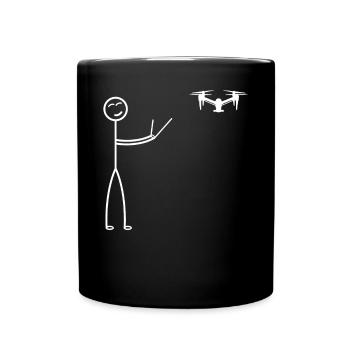 Quadcopter Drone Pilot Stick Figure - Drôle de drone - Mug uni - noir - Devant