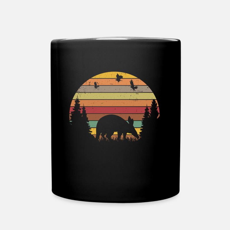 Erdferkel Retro Aardvark Vintage - Tasse einfarbig - Schwarz