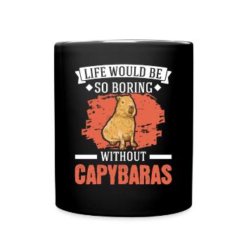 Capybara Gift Capibara capybara - Full Colour Mug - black - Front