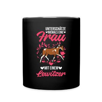 Lewitzer Pferd Besitzerin Lewitzer - Tasse einfarbig - Schwarz - Vorne