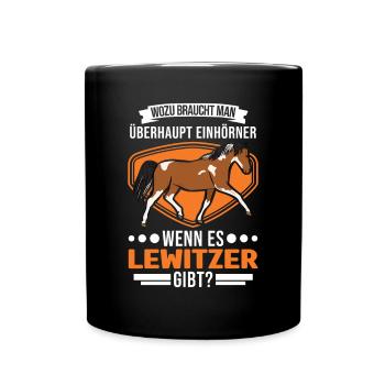 Lewitzer Einhorn Lewitzer Pferd - Tasse einfarbig - Schwarz - Vorne