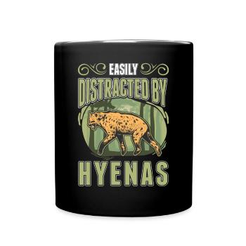 Facilement distrait par les hyènes Erdwolf Hyène - Mug uni - noir - Devant