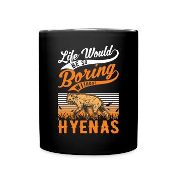 Hyäne Geschenk Erdwolf Hyena - Tasse einfarbig - Schwarz - Vorne
