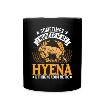 Hyäne Geschenk Erdwolf Hyena - Tasse einfarbig - Schwarz - Vorne