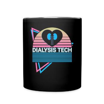 Dialysis Technician Dialysis Technician Retro - Full Colour Mug - black - Front