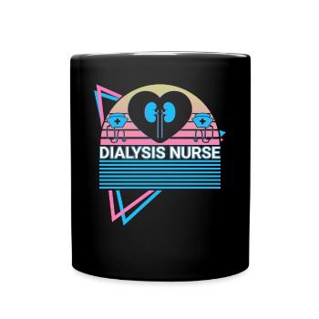 Dialysis Nurse Retro - Full Colour Mug - black - Front