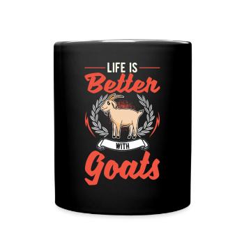 Life is better with goats goat host - Full Colour Mug - black - Front