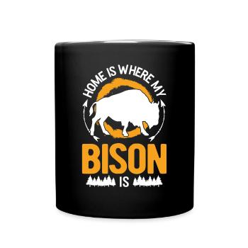 La maison est l’endroit où se trouve mon buffle - Mug uni - noir - Devant