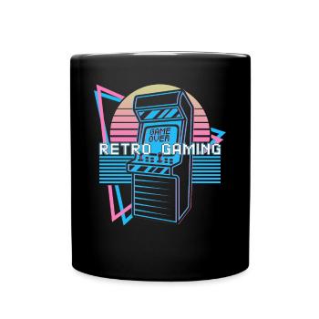 Retro Gaming Gamer - Full Colour Mug - black - Front