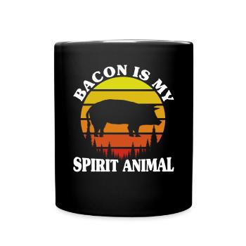 Le bacon est mon animal spirituel - Mug uni - noir - Devant