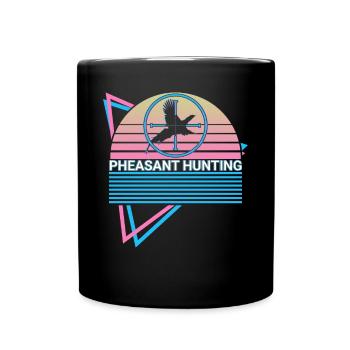 Pheasant Hunting Pheasant Hunter Retro - Full Colour Mug - black - Front