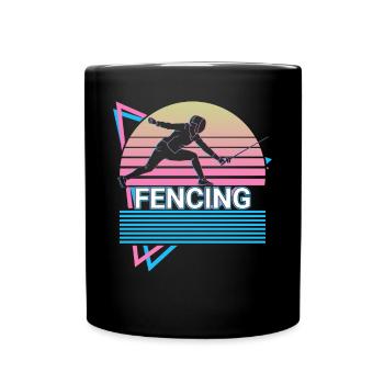 Fechten Fechter Retro - Tasse einfarbig - Schwarz - Vorne