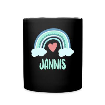 Janni's Name Rainbow Baby - Full Colour Mug - black - Front