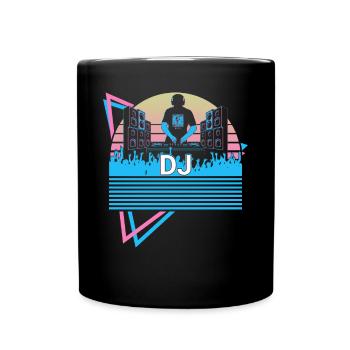 Dj Disc Jockey Retro - Full Colour Mug - black - Front