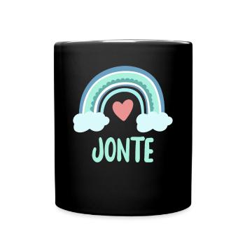 Jonte Name Regenbogen Baby - Tasse einfarbig - Schwarz - Vorne