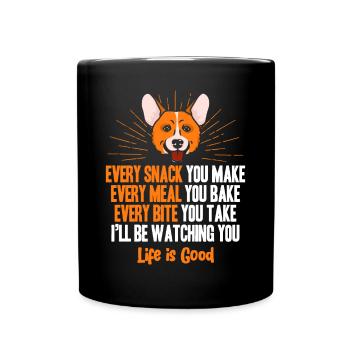 Life is Good with a Dog - Full Colour Mug - black - Front