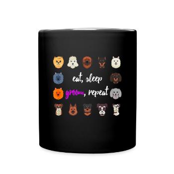 Hundepflege Shirt Lustiger Hundefriseur TShirt Geschenk - Tasse einfarbig - Schwarz - Vorne
