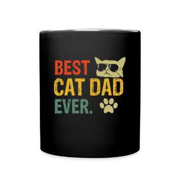 Vintage Best Cat Dad Ever T-Shirt Cat Daddy Gift - Mug uni - noir - Devant