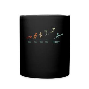 Cricketer Cricket Game Vintage Weekend - Full Colour Mug - black - Front