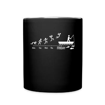 Angler Kayak Fishing Weekend Fly Fishing - Full Colour Mug - black - Front