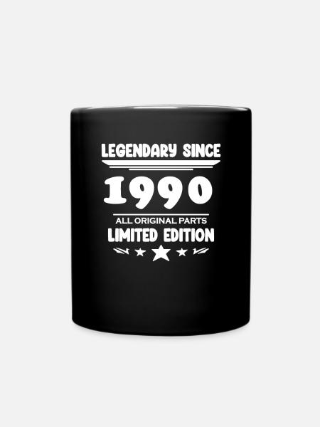 1990 - Jahrgang 1990 - Baujahr 1990 - Tasse einfarbig - Schwarz