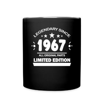 1967 - Jahrgang 1967 - Baujahr 1967 - Tasse einfarbig - Schwarz - Vorne