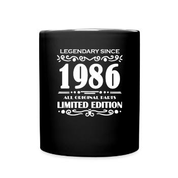 1986 - Born 1986 - Built in 1986 - Full Colour Mug - black - Front