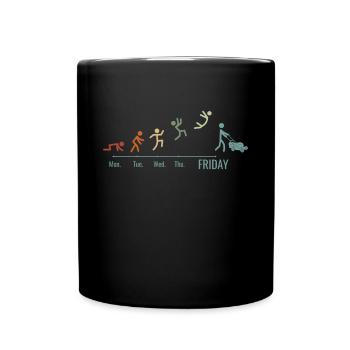 Garden Lawn Mower Landscaper Vintage - Full Colour Mug - black - Front