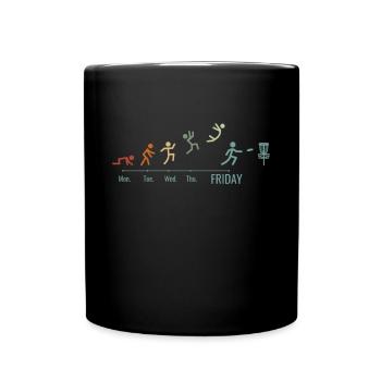 Disc-Golf-Spieler Disc-Golfer Vintage Wochenende - Tasse einfarbig - Schwarz - Vorne