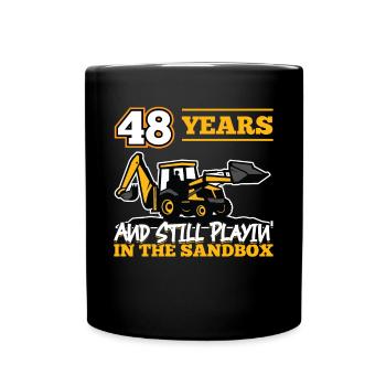 48 Jahre - 48 Jahre Alt - 48. Geburtstag - Bagger - Tasse einfarbig - Schwarz - Vorne