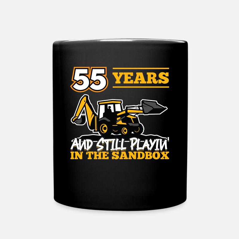 55 ans - 55 ans - 55e anniversaire - excavatrice - Mug uni - noir