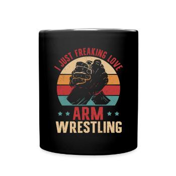 Arm Wrestling Armdrücken Armwrestling Geschenk - Tasse einfarbig - Schwarz - Vorne