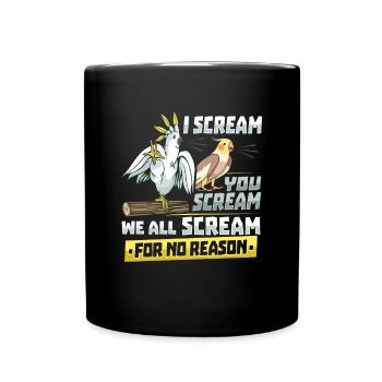 Tropical Bird Cry Parrot Cockatoo - Full Colour Mug - black - Front