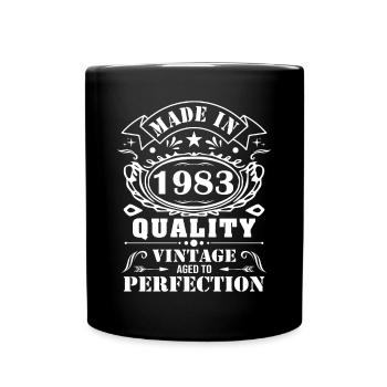 Born in 1983 Vintage 40 Years Happy Birthday - Tasse einfarbig - Schwarz - Vorne