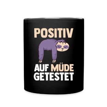 Tested positive for tired sloth - Full Colour Mug - black - Front