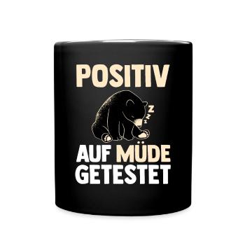 Testé positif pour l’ours fatigué - Mug uni - noir - Devant