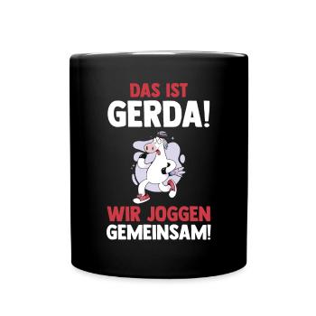 C’est Gerda nous courons ensemble vache - Mug uni - noir - Devant