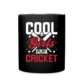 Cool girls play cricket - Tasse einfarbig - Schwarz - Vorne