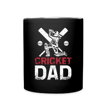 Fathers Day Daddy Cricket Dad - Tasse einfarbig - Schwarz - Vorne