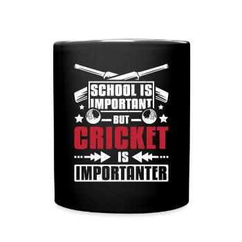 School is important cricket is importanter - Tasse einfarbig - Schwarz - Vorne