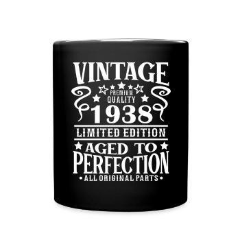 Retro Vintage 1938 Birthday 85 Years Born in 1938 - Full Colour Mug - black - Front