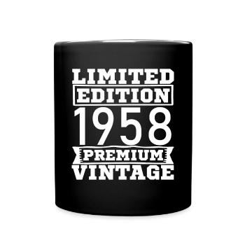Vintage Limited Edition 65 Years Born in 1958 - Full Colour Mug - black - Front
