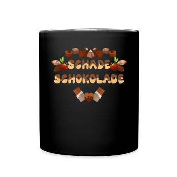 Kakao Trinkschokolade | Schade Schokolade - Tasse einfarbig - Schwarz - Vorne