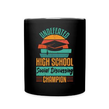Undefeated Social Discussing Champion - Full Colour Mug - black - Front