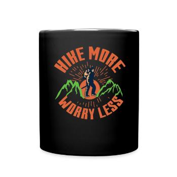 Hike More Worry Less - Full Colour Mug - black - Front