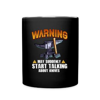 L’avertissement peut soudainement commencer à croiser les couteaux - Mug uni - noir - Devant