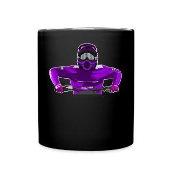 Motocross / Enduro / Freestyle mx / Dirtbike retro - Tasse einfarbig - Schwarz - Vorne