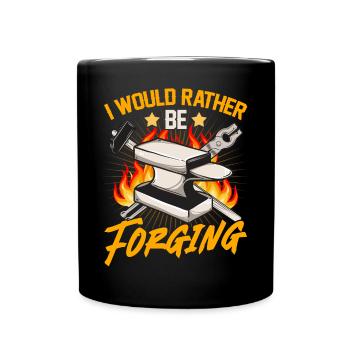 Je préférerais forger - forgeron - Mug uni - noir - Devant
