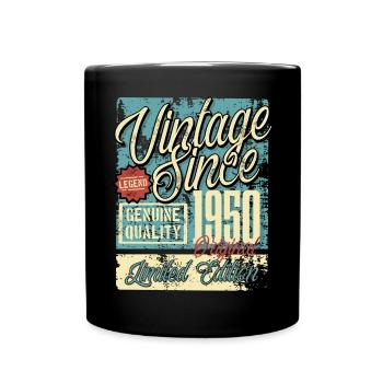 1950 Birthday vintage retro legend - Full Colour Mug - black - Front