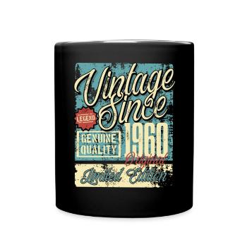 1960 Birthday vintage retro legend - Full Colour Mug - black - Front